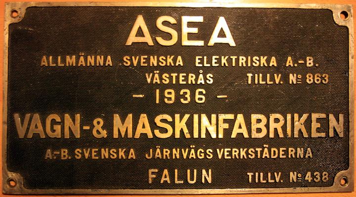 ASEA 1936.bmp - von Ellok Baureihe D Nr. 413 der Schwedischen Staatsbahn